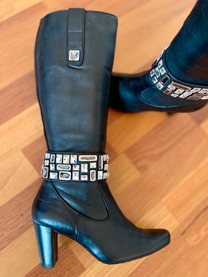 HÖGL Lederstiefel Stiefel mit Swarovski Kristalle 38,5 TOP ✨✨ in Berlin