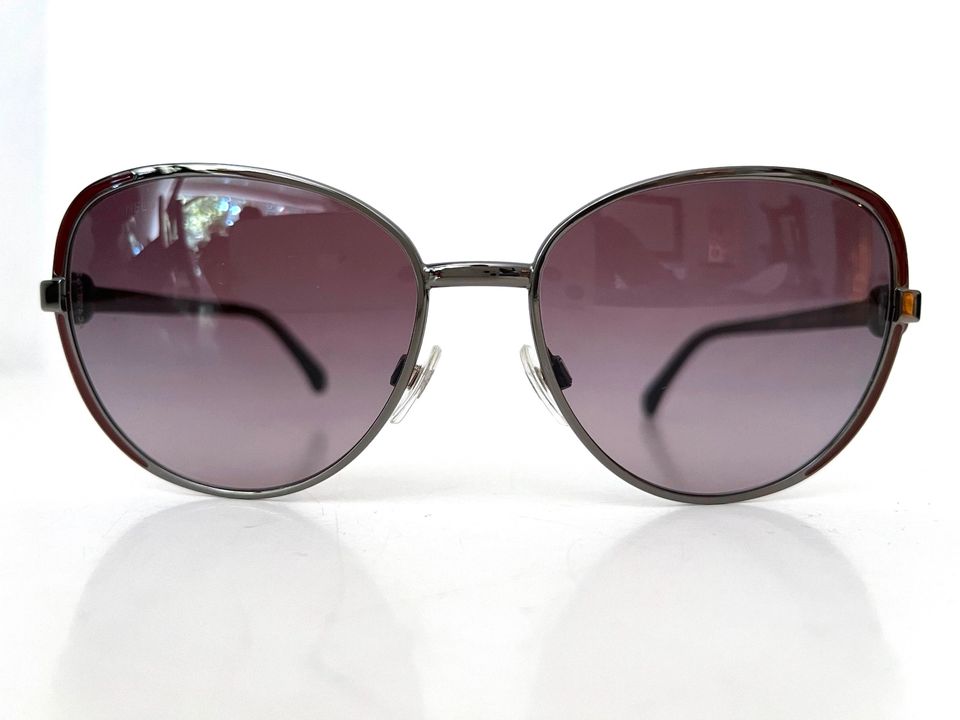 Chanel Sonnenbrille 4187 Bordeaux Silber Metall Kamelie Aviator in Hamburg