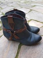 TAMARIS Stiefeletten Größe 37  Blau, braune Applikationen Brandenburg - Hoppegarten Vorschau