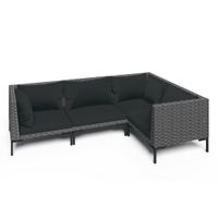 4-tlg. Garten-Lounge-Set Gartenlounge mit Auflagen Poly Rattan Bayern - Bad Kissingen Vorschau