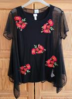 Alba Moda Bluse schwarz 2-teilig Blumen rot Stickerei Gr. 40 Neu! Sachsen-Anhalt - Kelbra (Kyffhäuser) Kelbra Vorschau