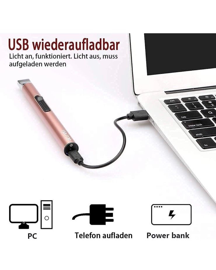 Lichtbogen Feuerzeug, Elektronisch USB Aufladbar Feuerzeug in Worms