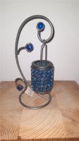 ⚠️ sehr dekorativer Teelicht Halter aus Metall und blauem Glas ⚠️ Bayern - Pielenhofen Vorschau