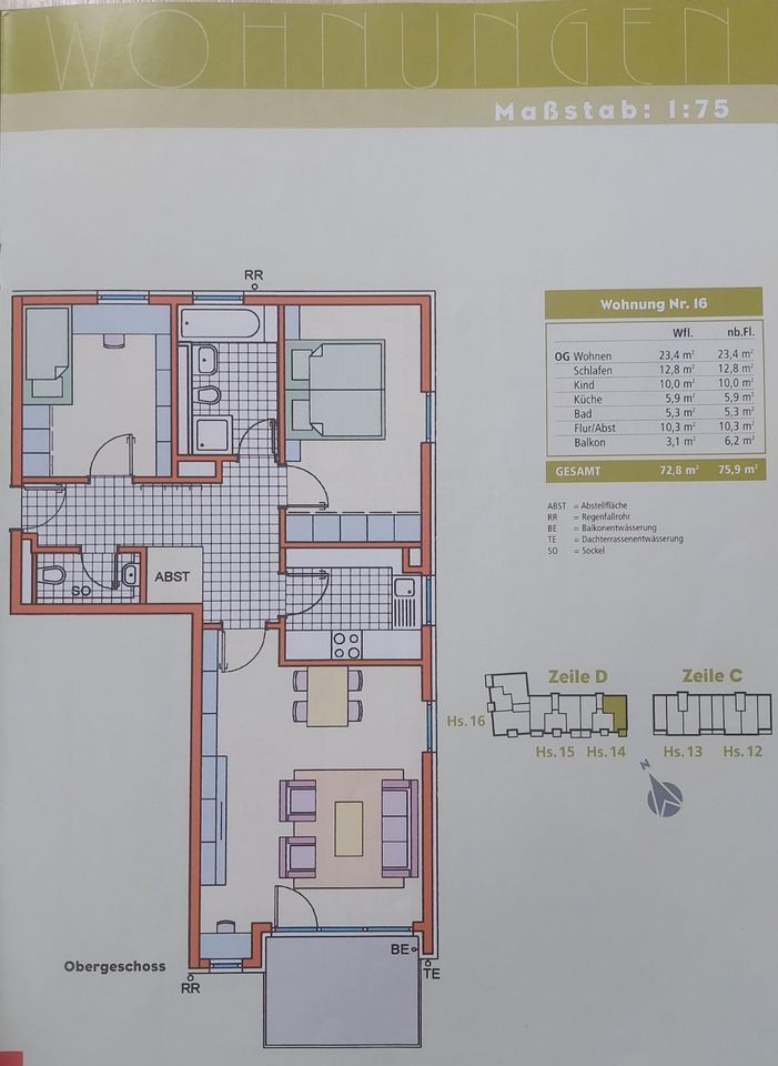 Sehr helle 3 Zimmerwohnung in ruhiger Lage Südbalkon - Fernwärme in München