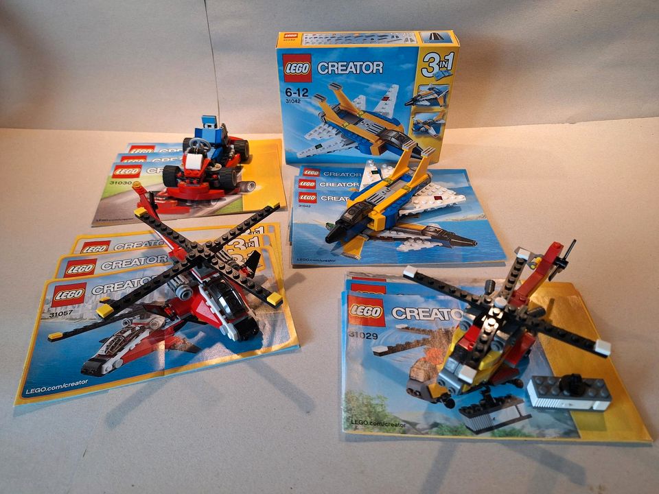 4x Lego Creator Sets Hubschrauber Jet Go-Kart ohne OVP in Ochtrup