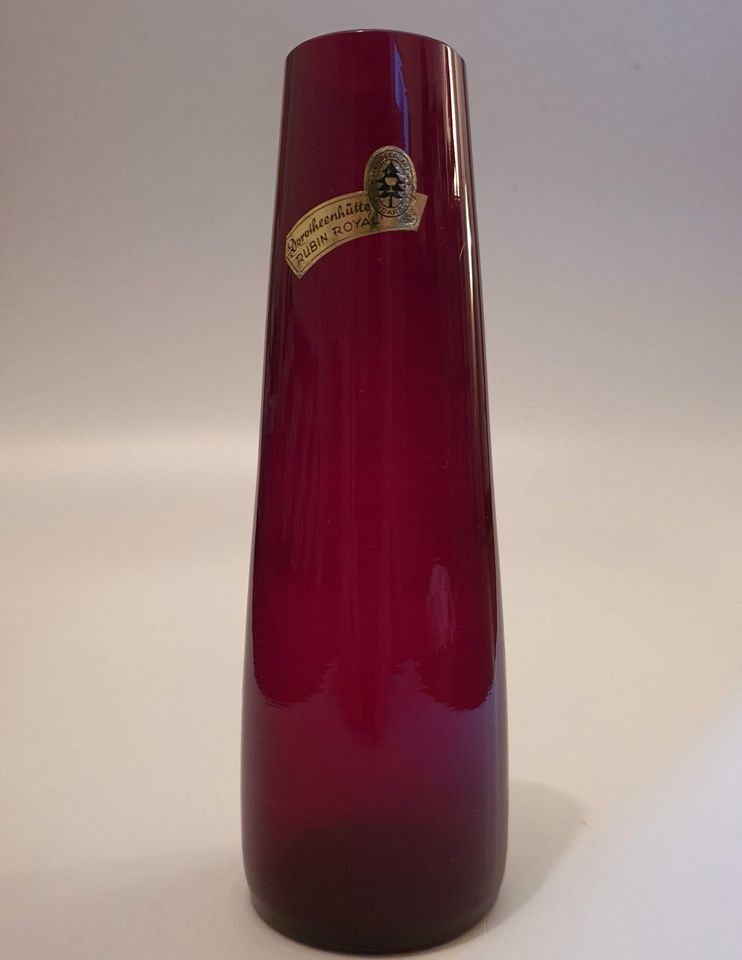 Vase, Flaschenvase, Dorotheenhütte, rubin-rot, 50er Jahre in Oberursel (Taunus)