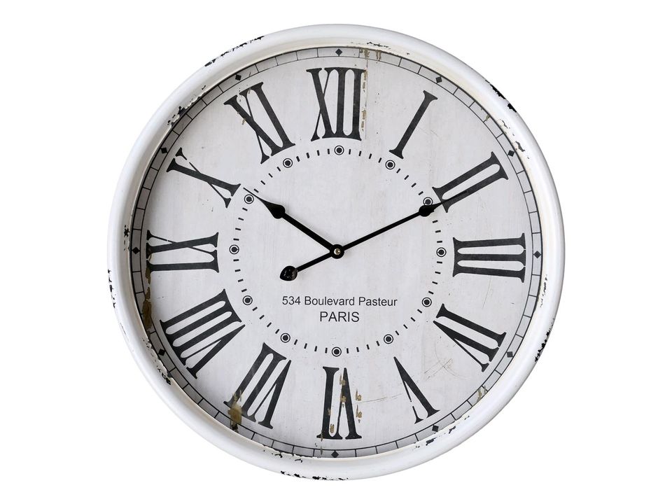 Uhr Vintage chic antique Wanduhr antikweiß Shabby Industrialstil in Gotha