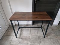 Moderner Schreibtisch dunkelbraun Holz Metallfüße Bayern - Buttenwiesen Vorschau
