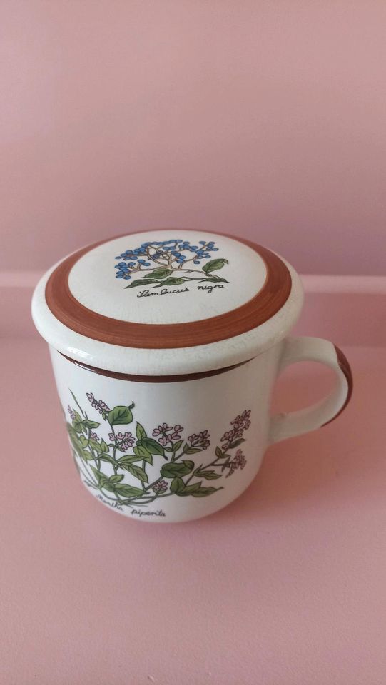 Vintage Teetasse Thymian Keramik Deckel sieb Englisch in Rostock