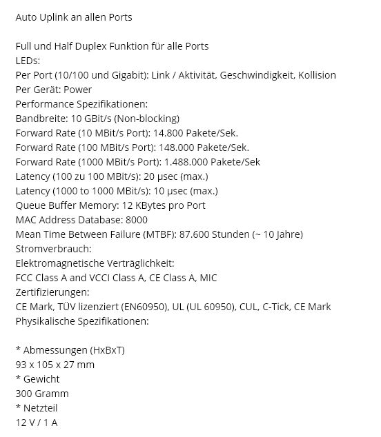 Netgear ProSafe 5 Port Gigabit Ethernet Switch GS105 V4 in Gießen