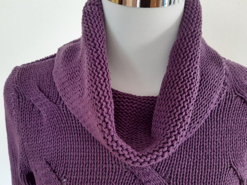 s.Oliver Strickpullover mit Rollkragen, Zopfmuster, lila, Gr. 36 in Callenberg b Hohenstein-Ernstthal