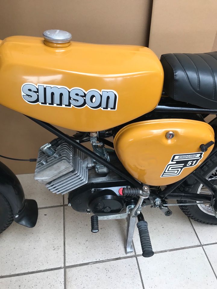 Simson S51 S 51 Enduro 4 Gang Gelb Braun 60km/h Versand Look VAPE in Calbe (Saale)