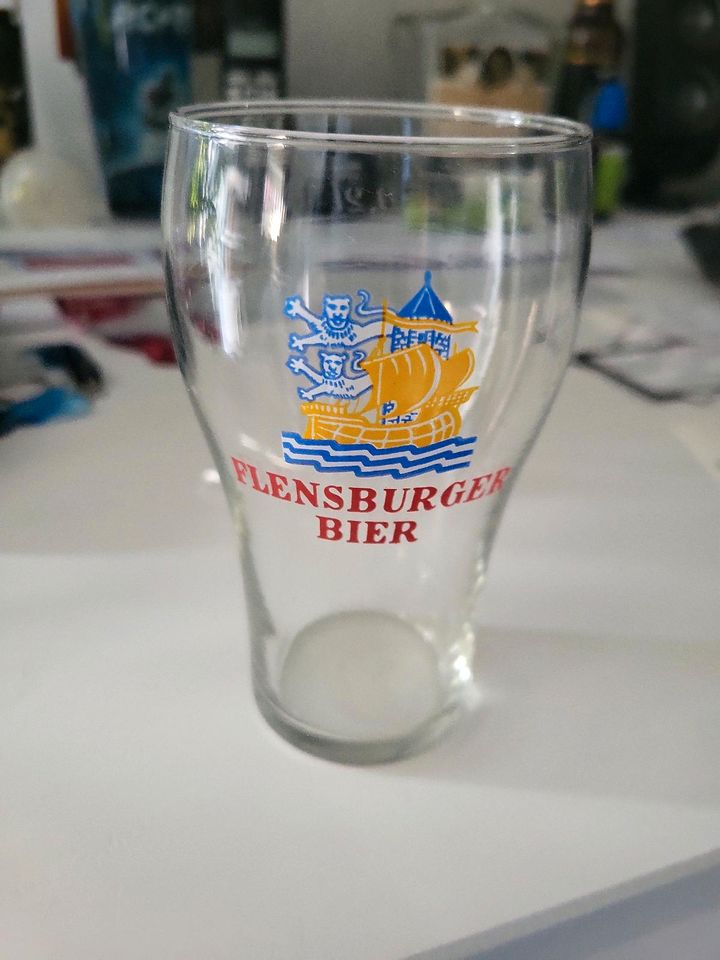 Biete 7 Stück Bierglas 0,2 l mit altem Logo Flensburger Brauerei in Handewitt