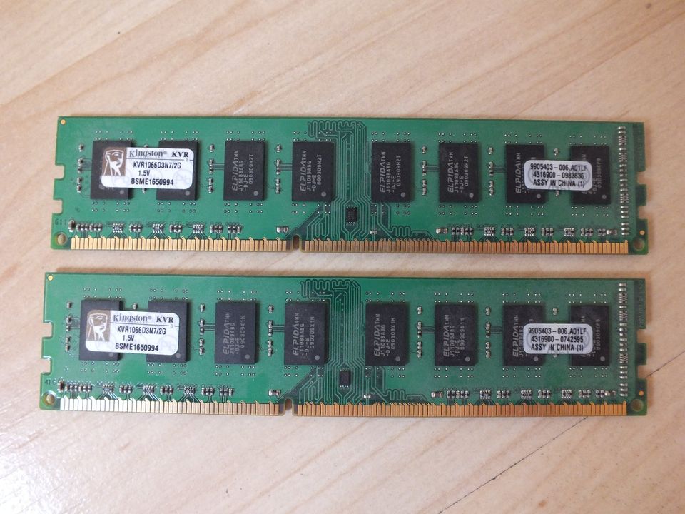 Kingston KVR1066D3N7/2G, 2 x 2GB (4GB), DDR3-RAM, guter Zustand in Bochum