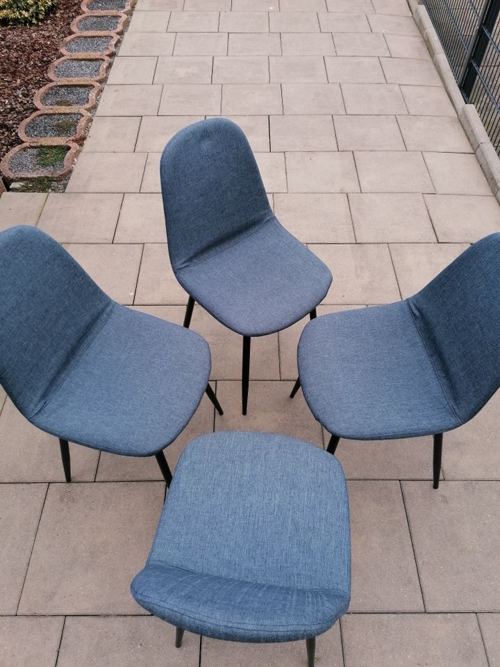 4x Esszimmerstuhl Stuhle Stuhl blau schwarz Stuhl Wohnzimmerstuhl in Bielefeld