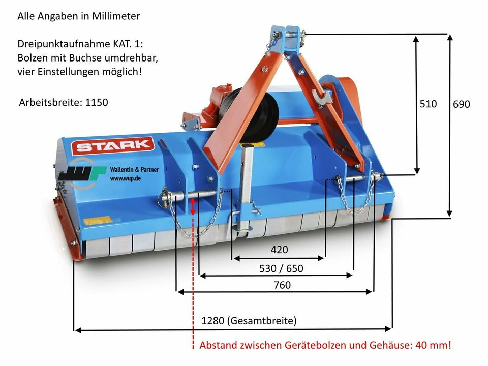 Stark Mulcher Schlegelmulcher 1,15 m ✓ Stark KS 115 NEU! in Wesenberg