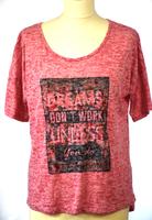 GINA Damen T-Shirt Kurzarm Baumwolle Rot mit Schwarz Gr. 38 Hessen - Herleshausen Vorschau