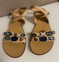 Flache Sandalen mit Glassteinen Gr.39 Dortmund - Körne Vorschau