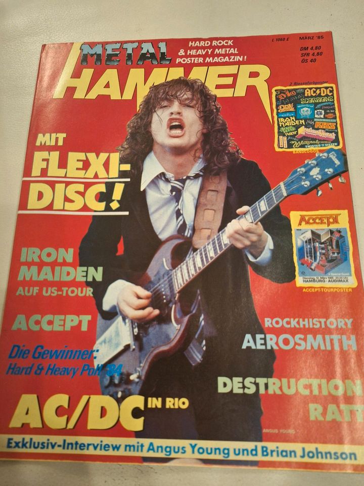 Metal Hammer 3/85 Magazin Heavy Metal Zeitschrift Accept top in Grimmen