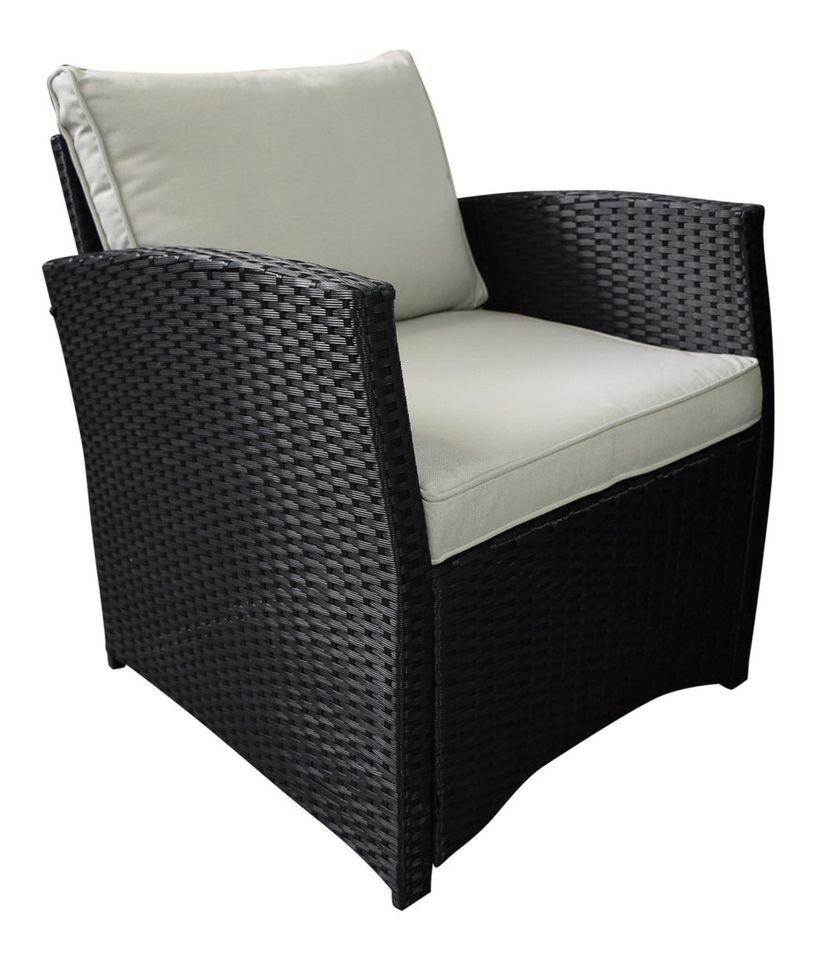 Luxus Premium Garten Polyrattan Lounge SET Möbel schwarz Essgrupp in Hofkirchen