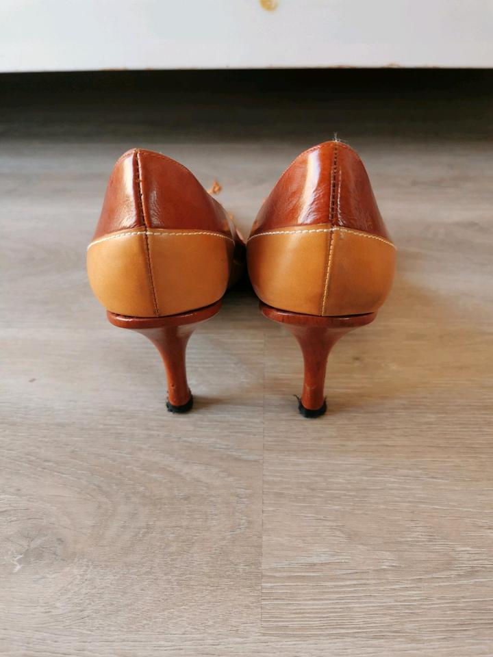 High Heels Leder Elegance Paris, hellbraun/cognac, Größe 40 in Rot am See