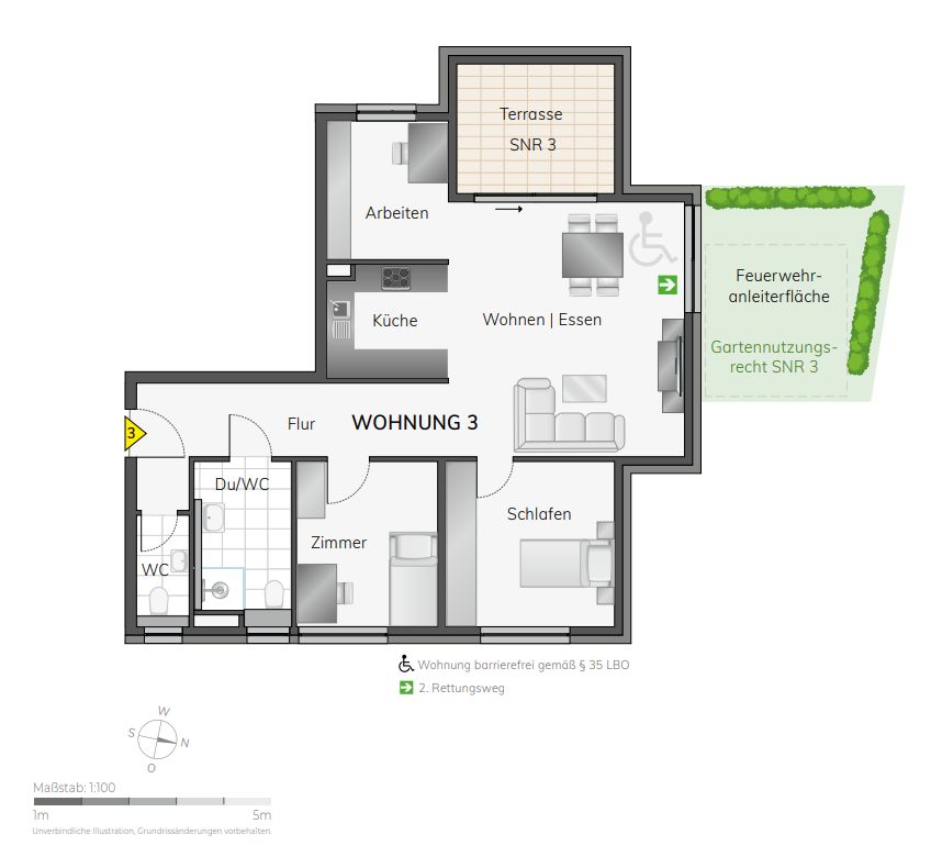 Attraktive Erdgeschosswohnung mit Terrasse und einem Stück Natur in Asperg