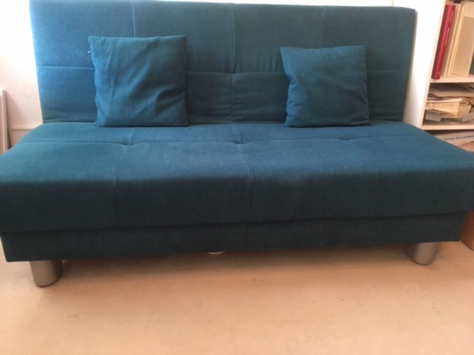 Sofa, Zweisitzer,ausziehbar,türkis in Reutlingen