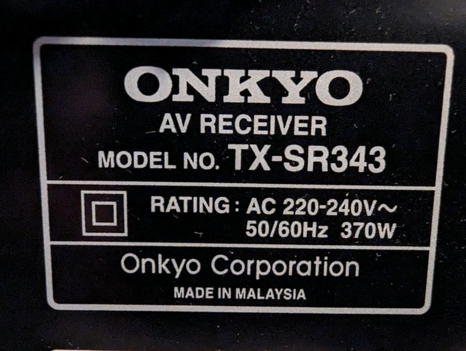 Onkyo TX-SR343 schwarz - wie NEU in Bottrop