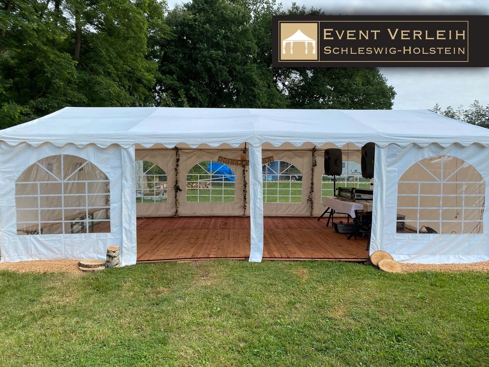 Partyzelt 5x8 m mieten Pavillon Verleih Festzelte leihen Event in Bordesholm