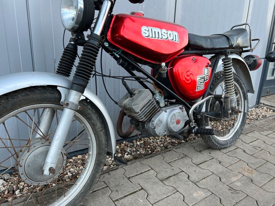 Simson S51 Enduro fahrbereit 4-Gang 1990 Moped Mofa Roller IFA in Osterweddingen