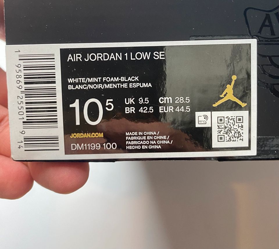 ✅Nike Jordan 1 Low Tie Die Bunt/Weiß/Schwarz 44,5 US 10,5 Sneaker in Treuen