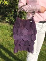 Damen Handtasche lila aus echtem Leder violett Velourleder Tasche Baden-Württemberg - Bühlertal Vorschau