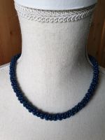 Kette / Halskette Perlenstickerei, dunkelblau Dithmarschen - Tellingstedt Vorschau