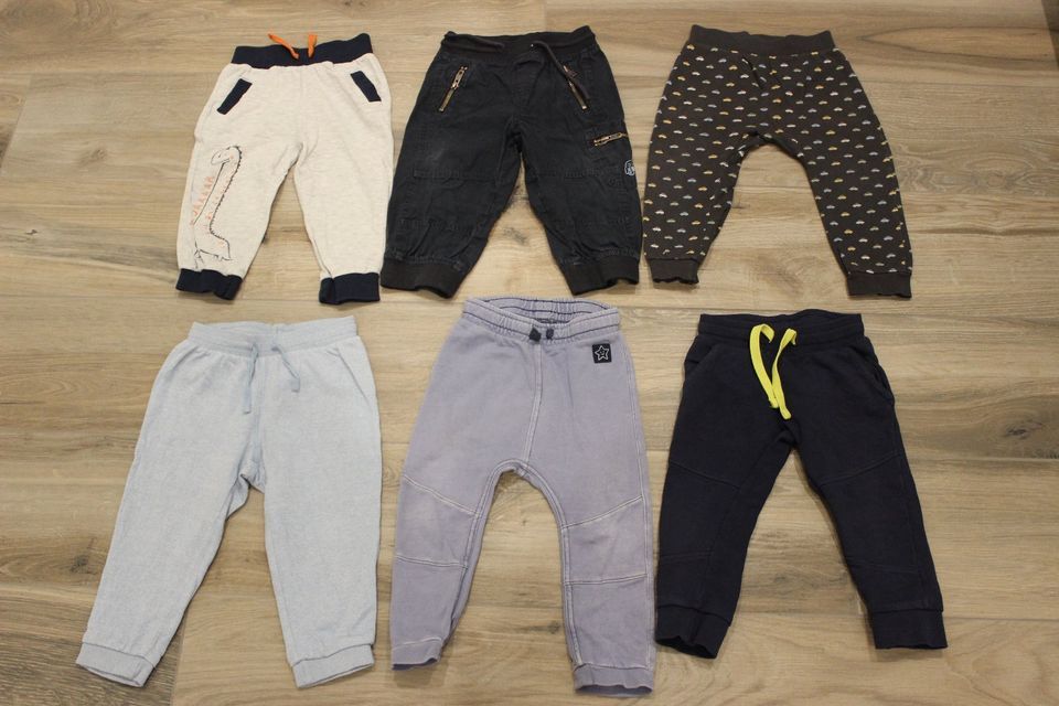 6er Set Hosen 86/92 H&M Jersey Jogginghosen Baumwolle Sweathosen in Borkum