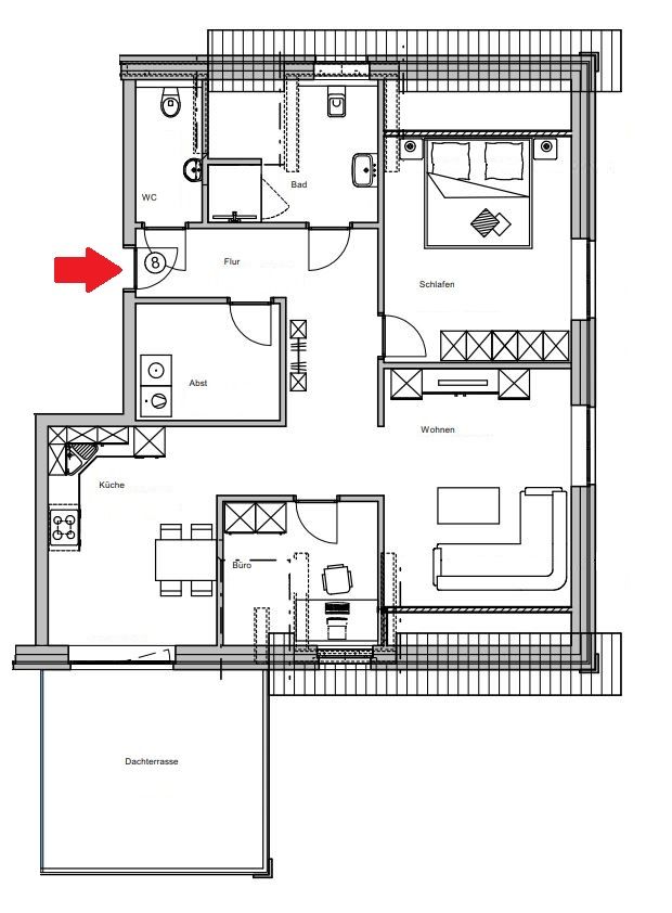 6414 - Investieren Sie in Qualität! Barrierefreie Neubau-Eigentumswohnung mit Dachterrasse! in Edewecht