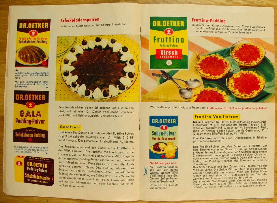 Dr. Oetker Werbung Schul-Kochbuch Heft Flyer Sammlung in Elze