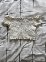 Weißes off shoulder Crop Top mit Raffungen Niedersachsen - Adendorf Vorschau