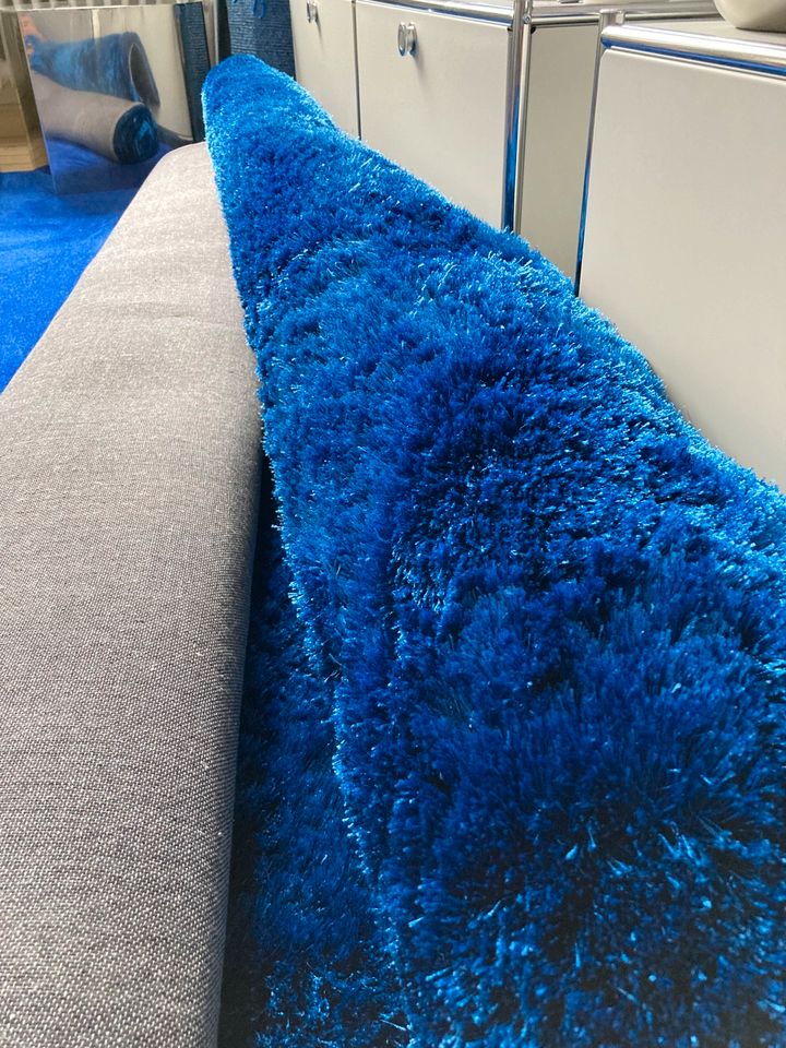 200 x 290 cm Hochflor Shaggy Teppich Gentle Luxus Blau Ultramarin in Nürnberg (Mittelfr)