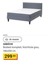 Ikea Säbövik Bett Boxbett grau Stoff 140x200 top Zustand Köln - Porz Vorschau