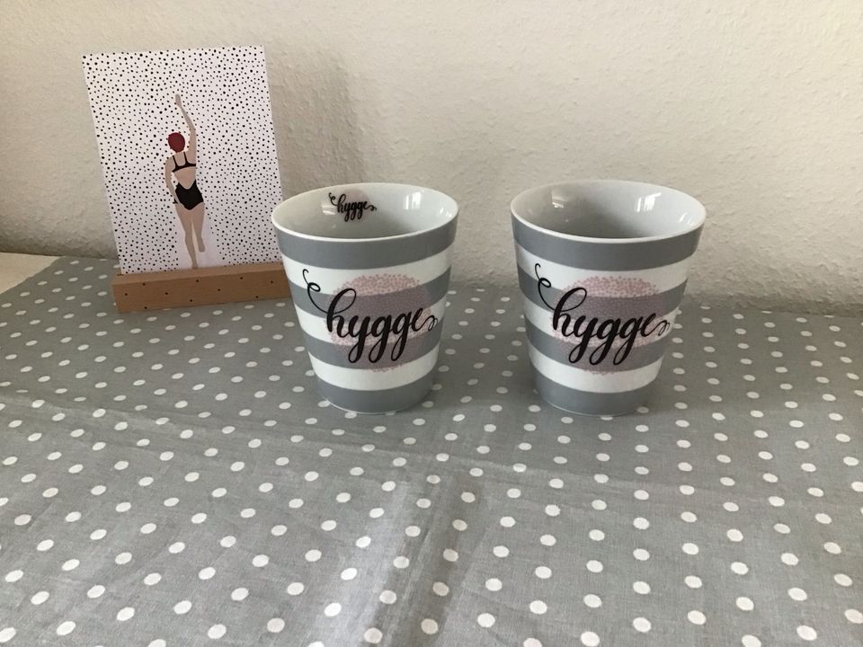 Krasilnikoff Happy Mug Hygge Grau Weiß , Setpreis in Nienburg (Weser)