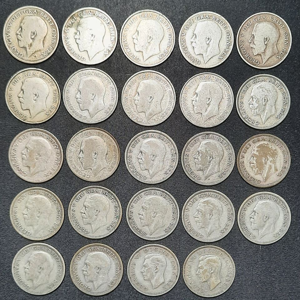 England One Shilling 500er-Silber Münzenkonvolut (Großbritannien) in Altenberge
