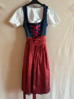 Dirndl inkl. Bluse, Handgefertigt, Blau/Rot/Grau , Größe 40 Bayern - Adlkofen Vorschau