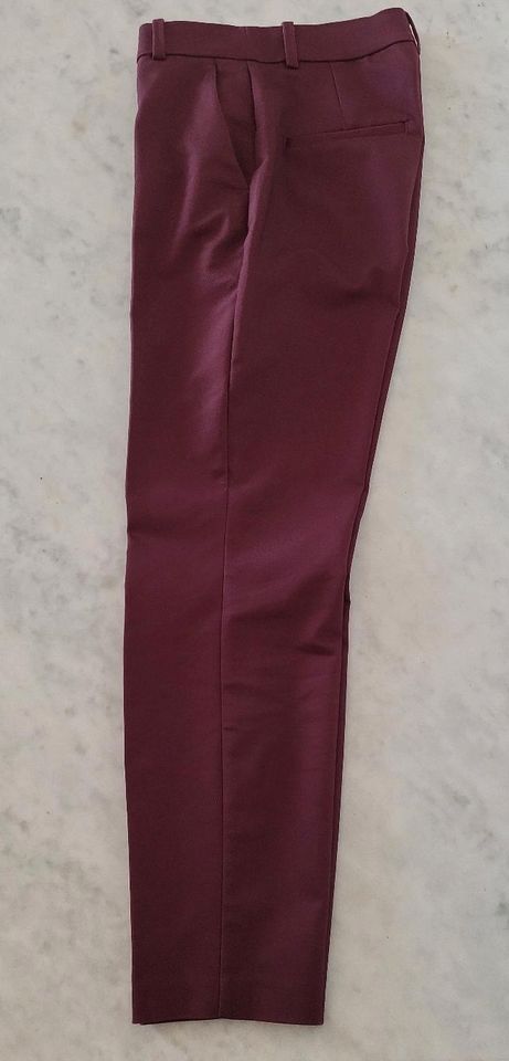 H&M Hose Damen bordeaux Stoffhose in Waldbrunn