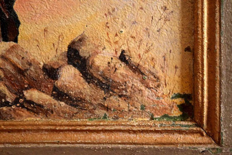 Gemälde handgemalt nach Rudolf Ernst ´"Die Tigerjagd" 38x72cm in Dresden