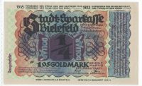 1/4 Dollar 1,05 Goldmark Stadt Sparkasse Bielefeld 8.11.23 Papier Wandsbek - Hamburg Eilbek Vorschau