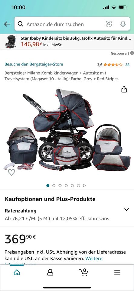 Kinderwagen Bergsteiger 3in1 in Perleberg