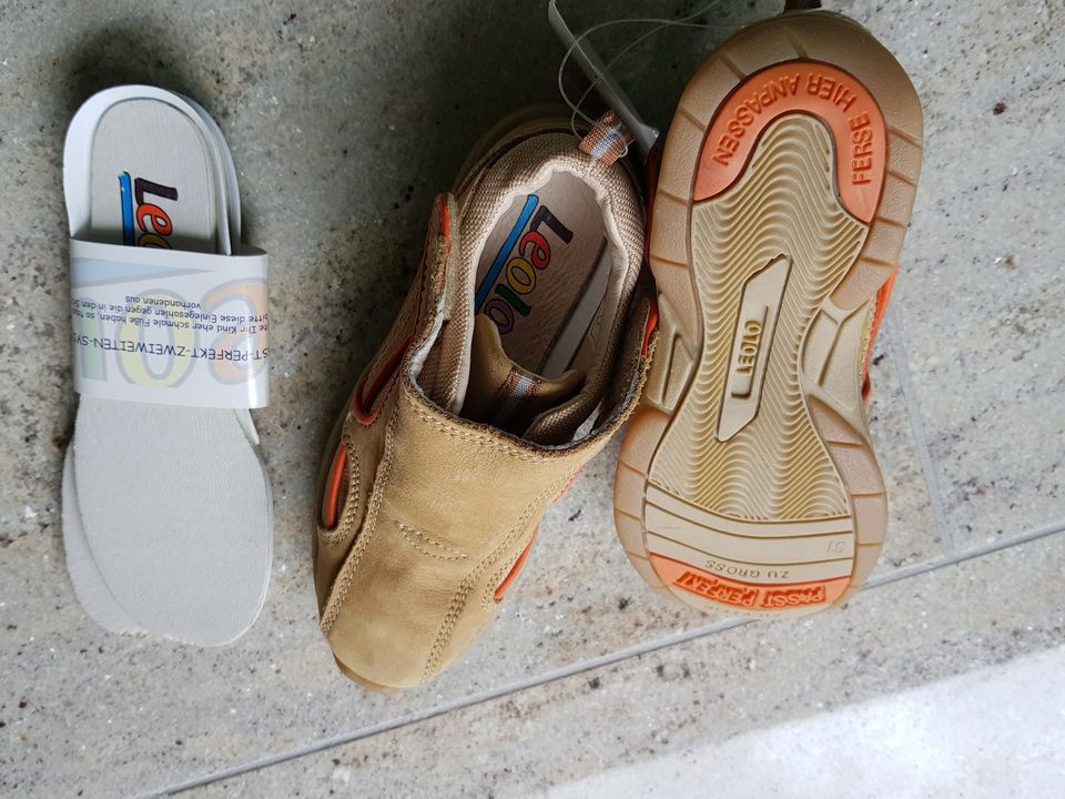 Echt-Leder Halbschuhe, beige-orange Unisex, Gr. 31, neu, bequem, in Berlin