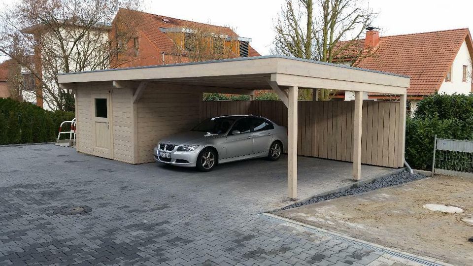 Carport Doppelcarport Terrassendach Leimholz VSG Glas Abstellraum in Löhne