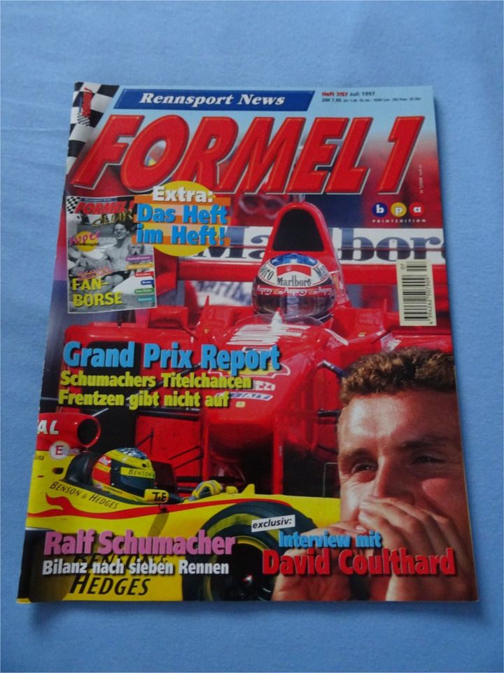 2 Hefte Formel 1 Rennsport News Ausgabe 7/1997 und 5/1998 TOP!!! in Gondelsheim