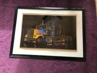 Großes US-Truck LKW Wandbild Bild mit Rahmen 107x77 cm Hessen - Stadtallendorf Vorschau